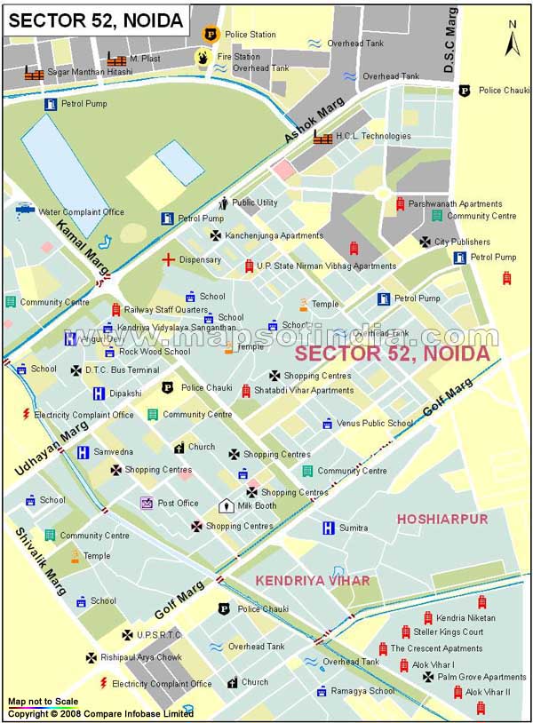 Sector 52 Noida Map