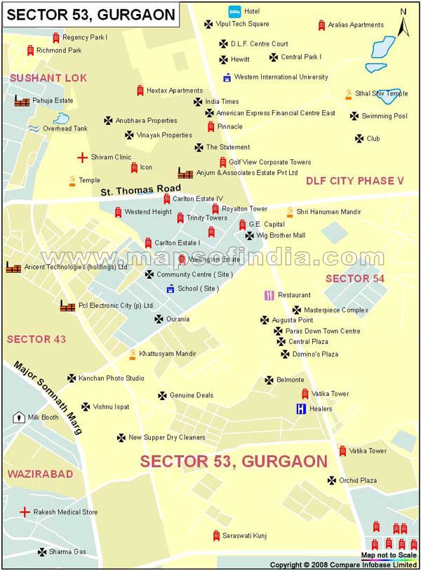 Sector 53 Gurgaon Map