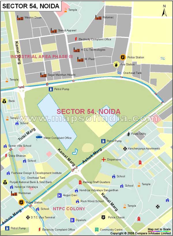 Sector 54 Noida Map