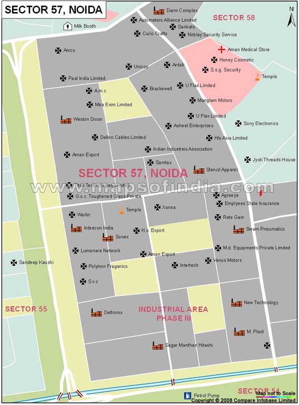 Sector 57 Noida Map