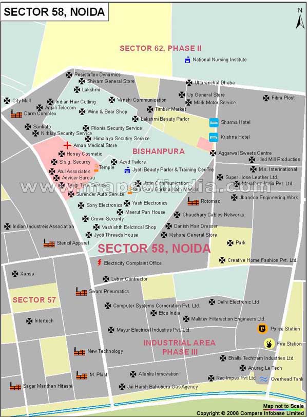 Sector 58 Noida Map