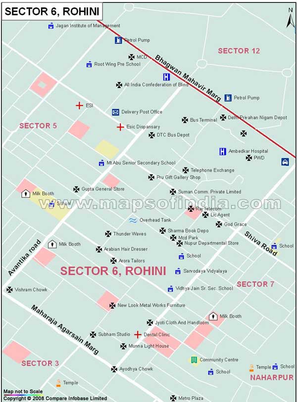 Sector 6 Rohini Map