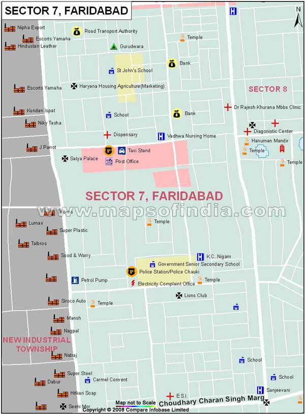 Sector 7 Locality Map, Faridabad