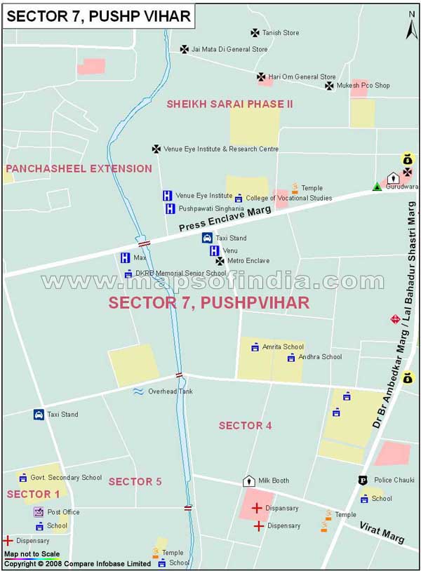 Sector 7 Pushp Vihar Map