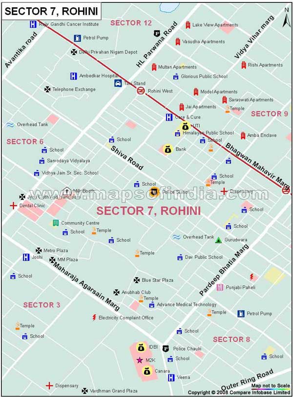 Sector 7 Rohini Map