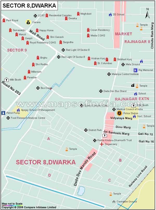 Sector 8 Dwarka Map