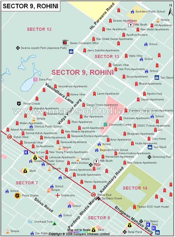 Sector 9 Rohini Map