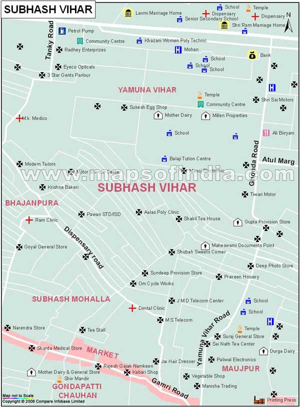 Subhash Vihar Map