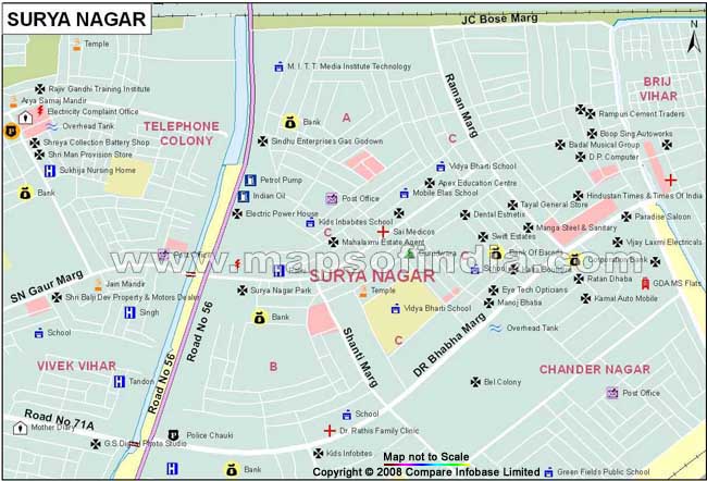 Surya Nagar Map