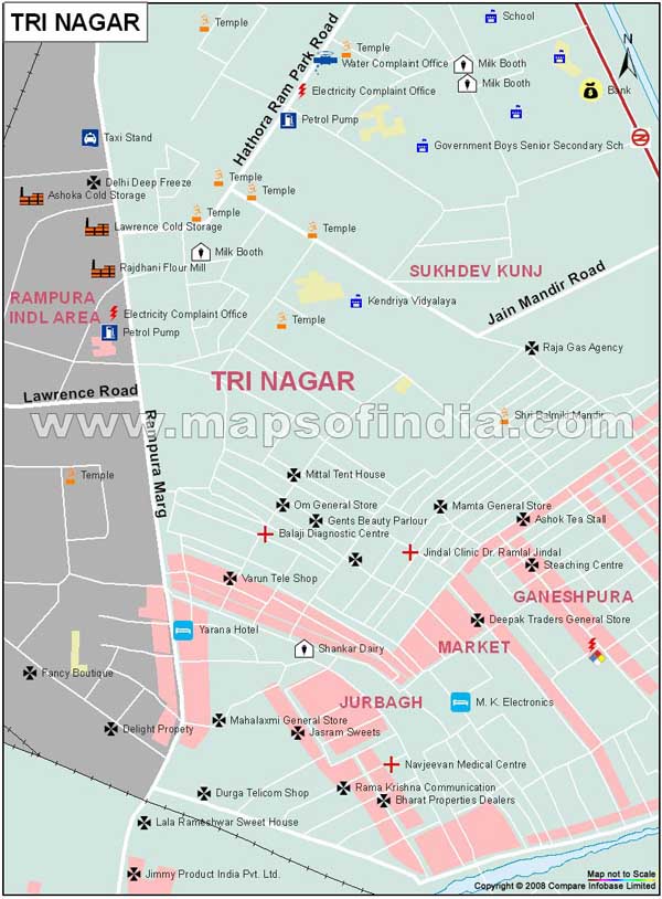 Tri Nagar Map