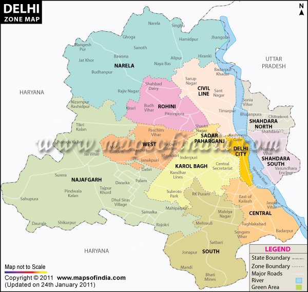 Delhi Zone Map