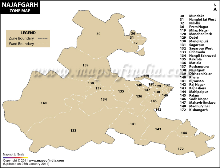 Najafgarh Zone Map