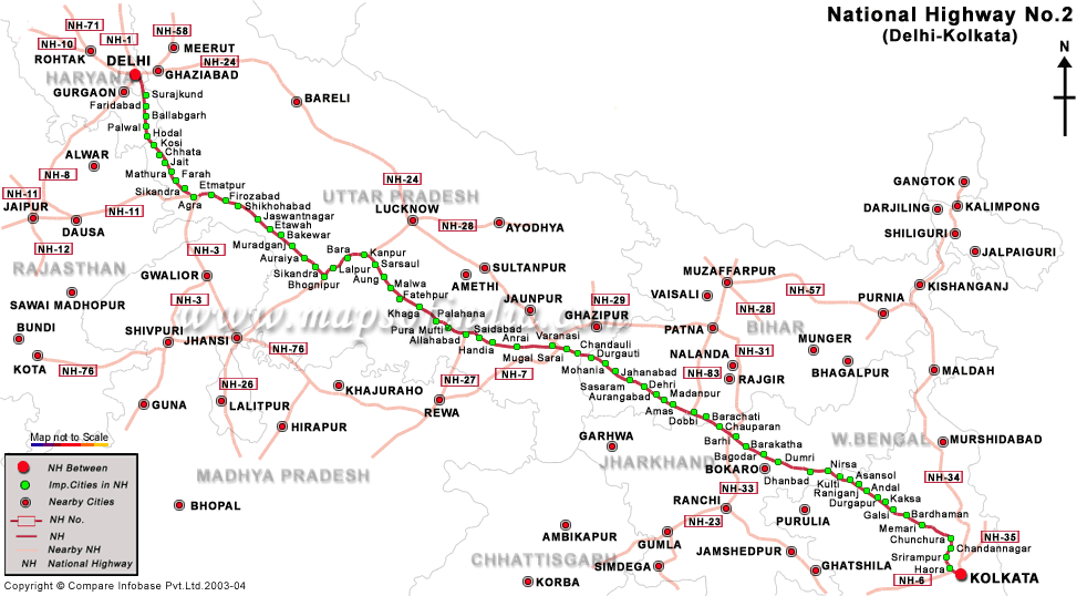 NH 2 Driving Directions Map