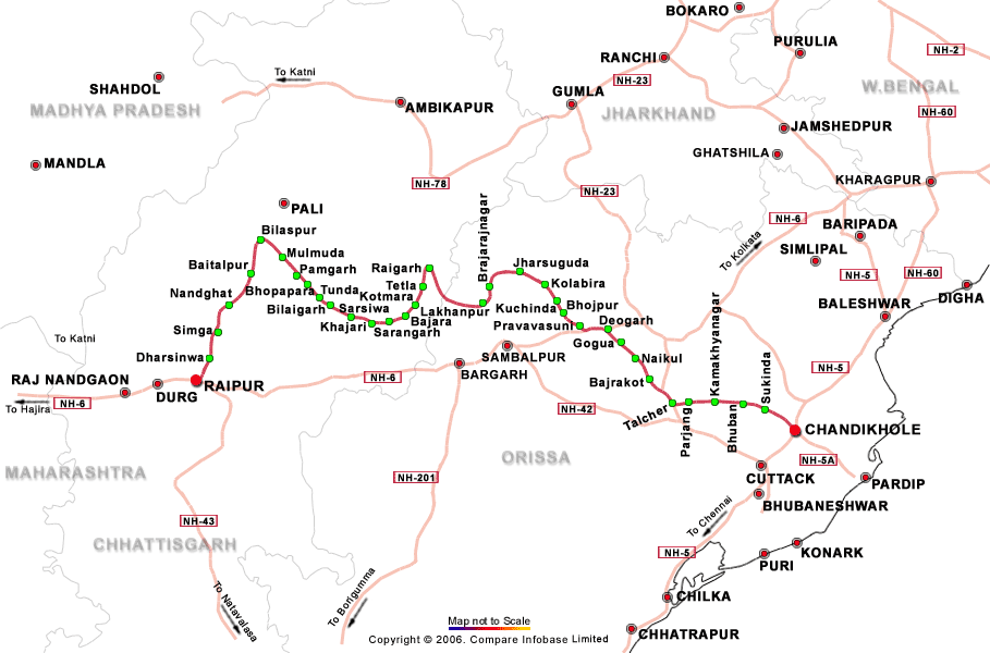 Delhi To Raipur Distance By Road National Highway 200, Raipur To Chandikhole Road Map