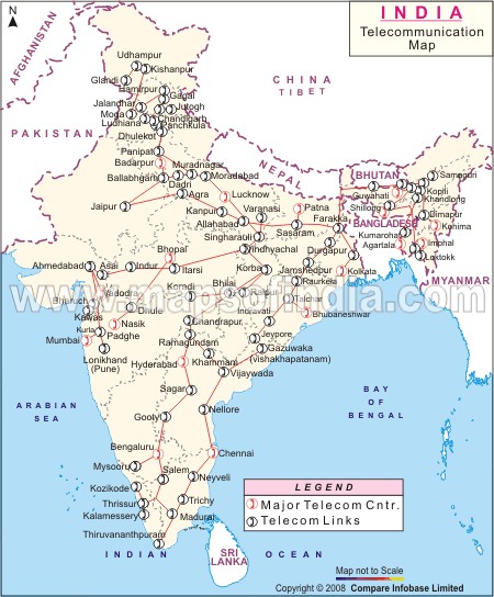 Telecommunication Map of India