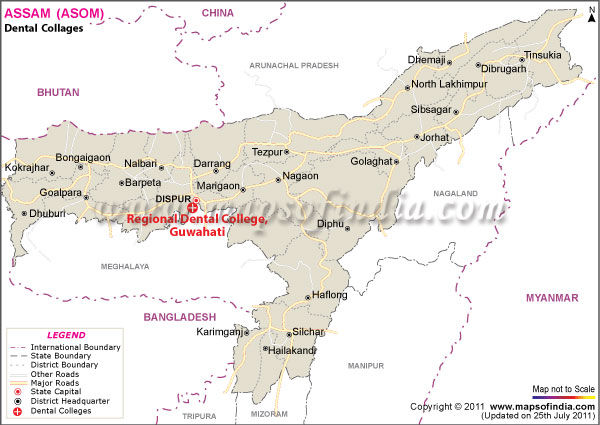 Map of Assam Dental Colleges