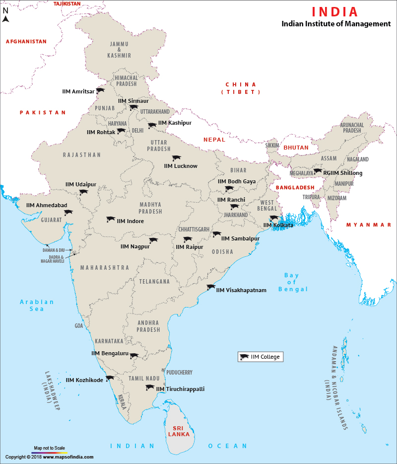 Map of IIMs in India