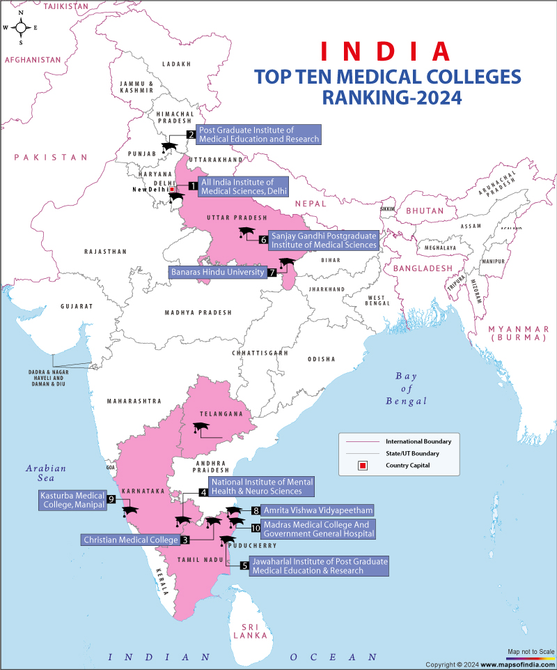 Map of Medical Colleges in India