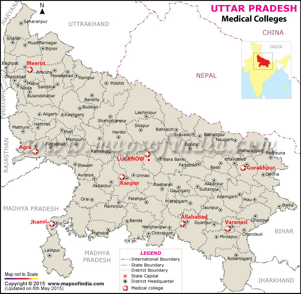 Map of Uttar Pradesh Medical Colleges