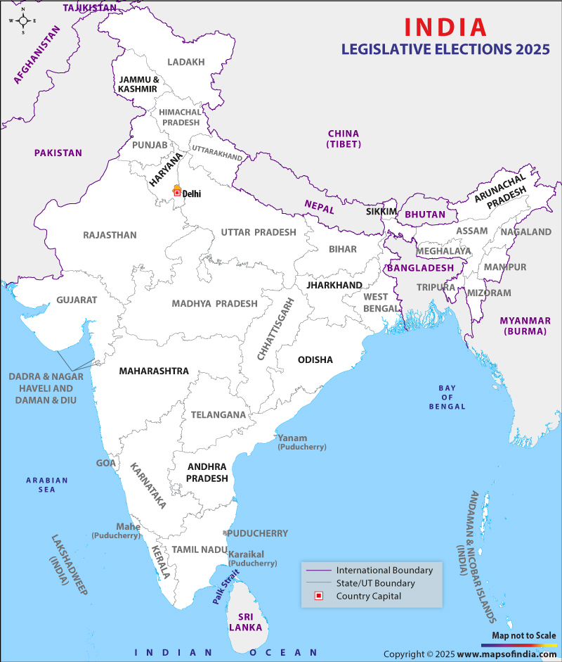 Map of india upcoming assembly elections