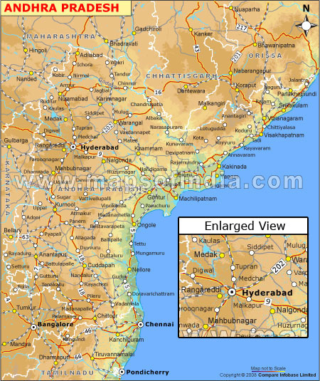 Elevation Map of Andhra Pradesh