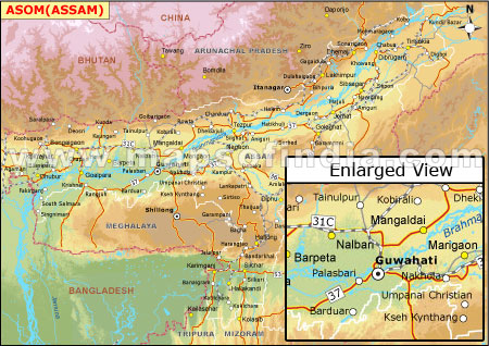 Elevation Map of Assam