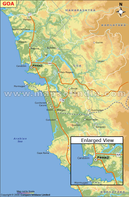 Elevation Map of Goa