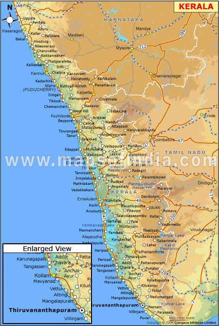 Elevation Map of Kerala