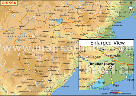 Elevation Map of Orissa