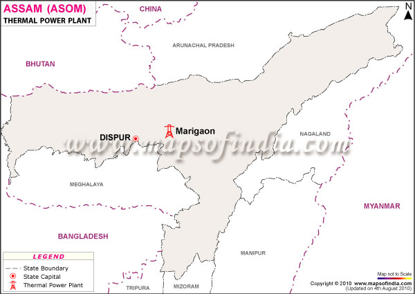 Asom Thermal Power Plants Map