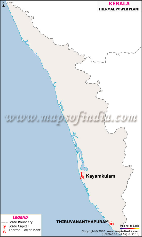 Kerala Thermal Power Plants Map