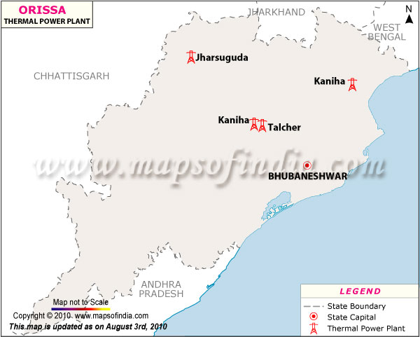 Orissa Thermal Power Plants Map