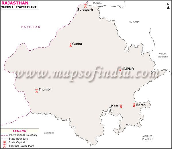 Rajasthan Thermal Power Plants Map