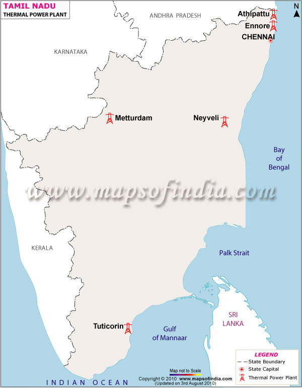 Tamil Nadu Thermal Power Plants Map