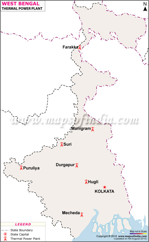 West Bengal Thermal power Plants Map