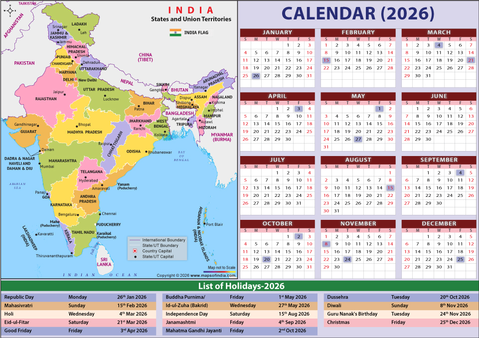 Indian Holidays In August 2026