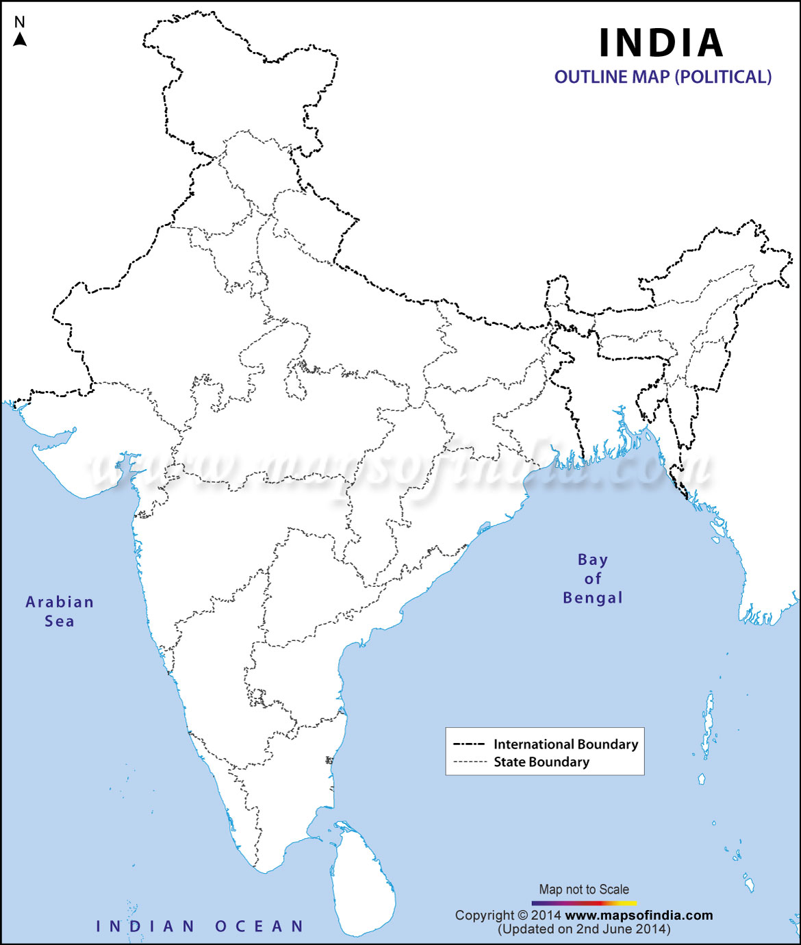 India Political Map in A3 Size