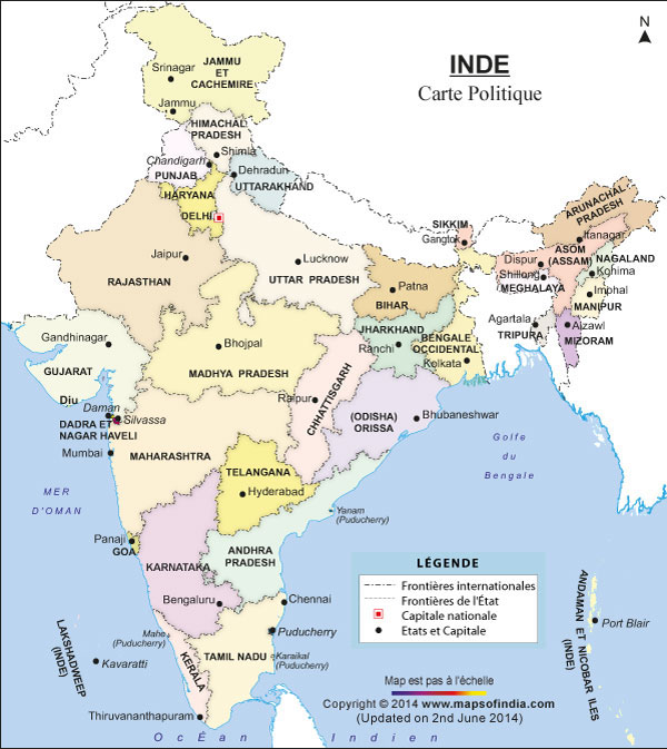 Carte Politique Inde
