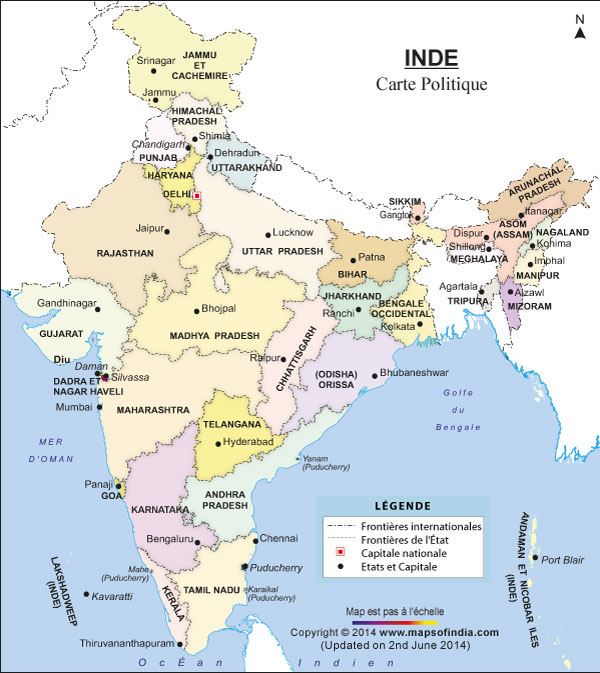 Carte politique Inde