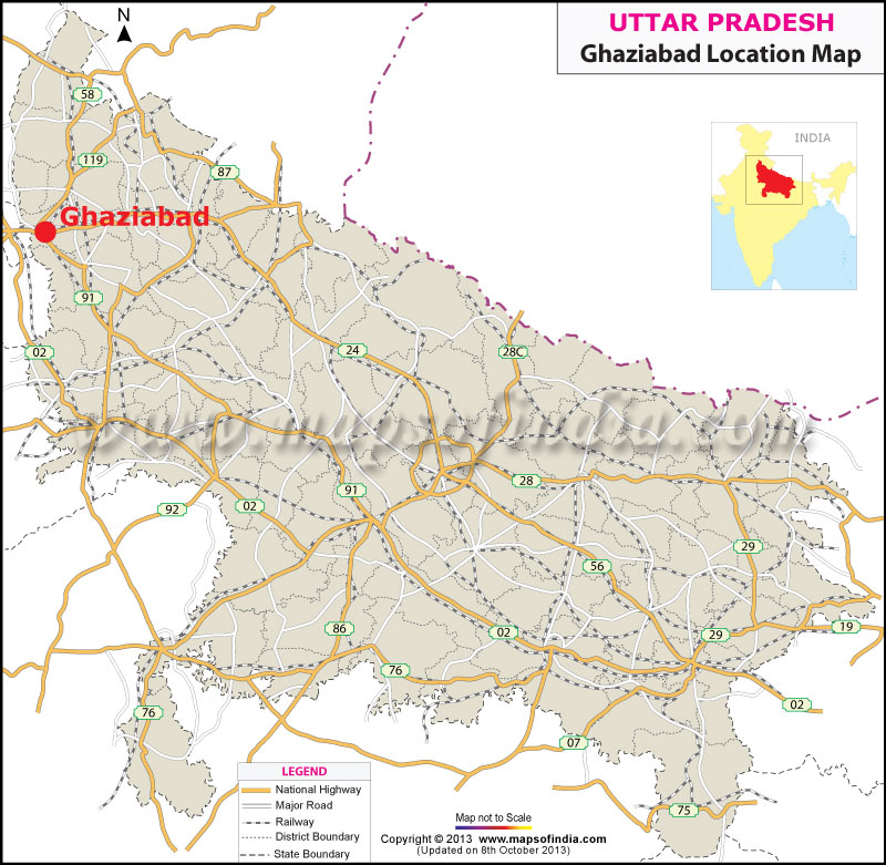 Location Map of Ghaziabad