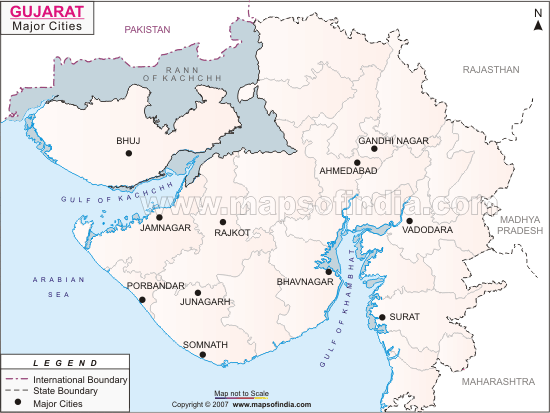Gujarat Cities Map
