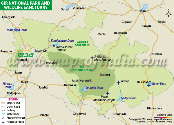 Gir National Park Map