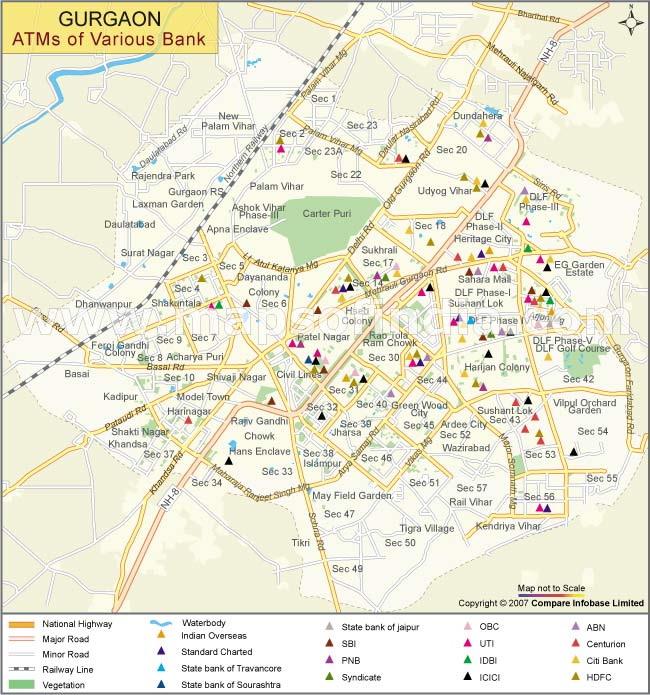 Gurgaon ATMs Location Map