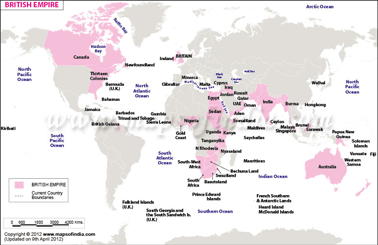 Map of the British empire at its greatest extent in 1920 Stock