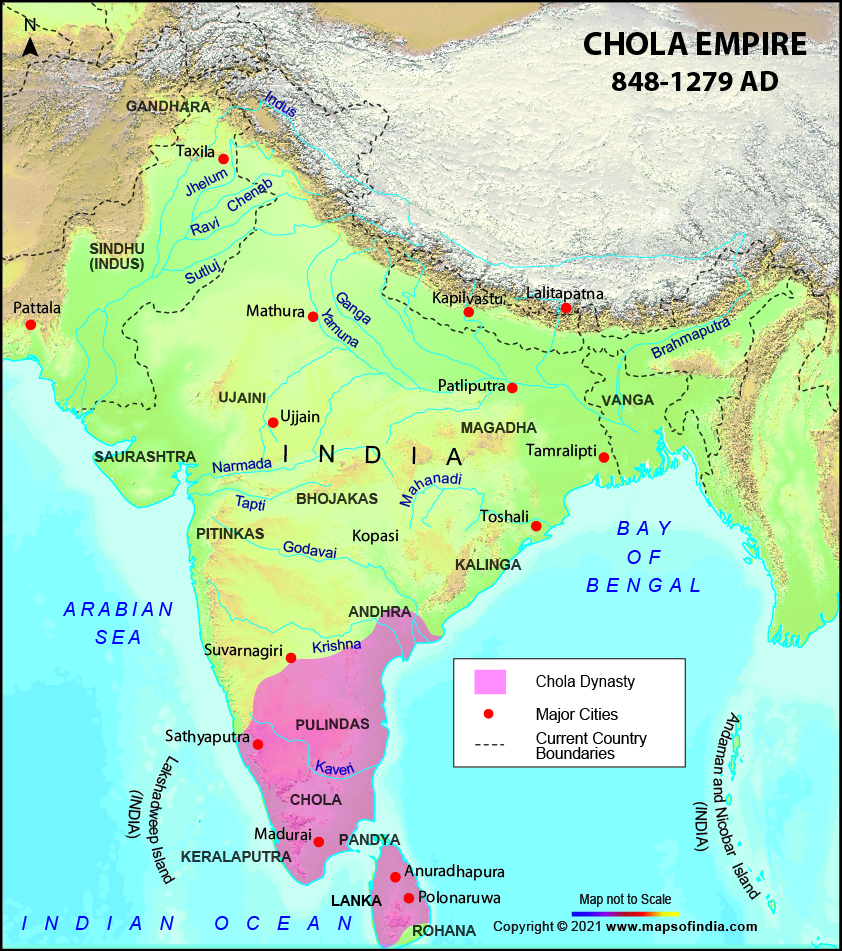 Map of Chola Dynasty