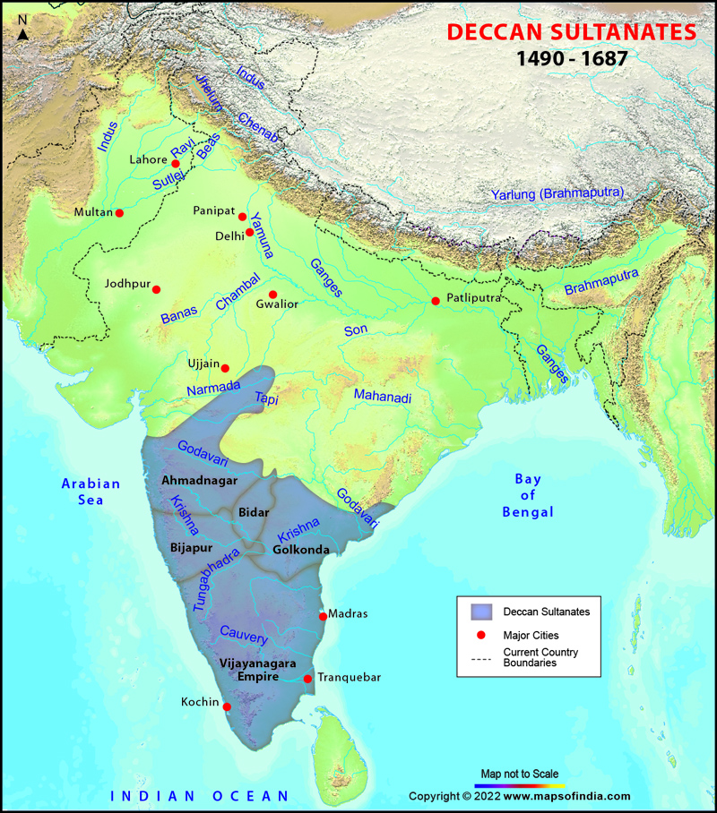 Map of Deccan Sultanates