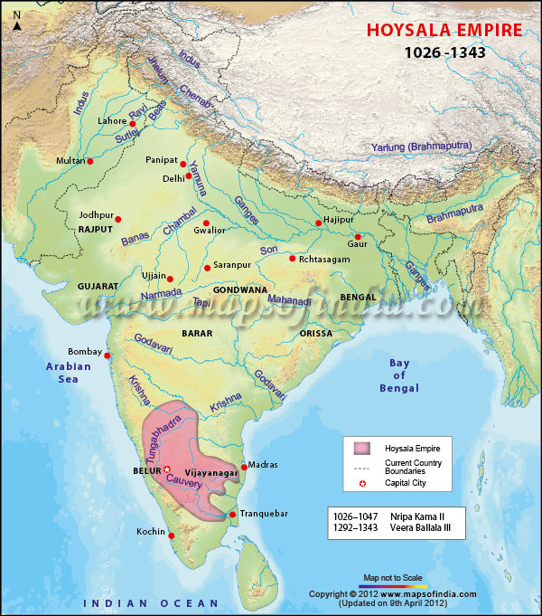 Map of Hoysala Dynasty