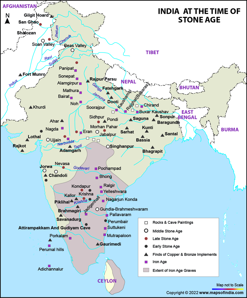 Map of Stone Age India