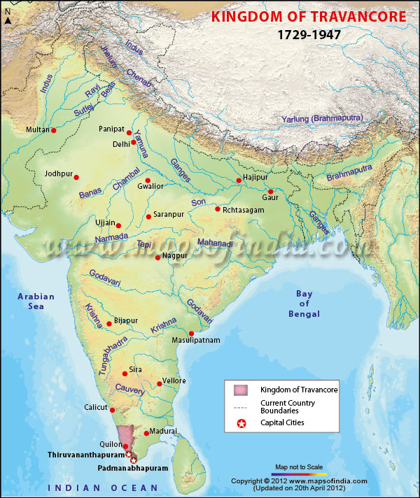 Map of Travancore Kingdom