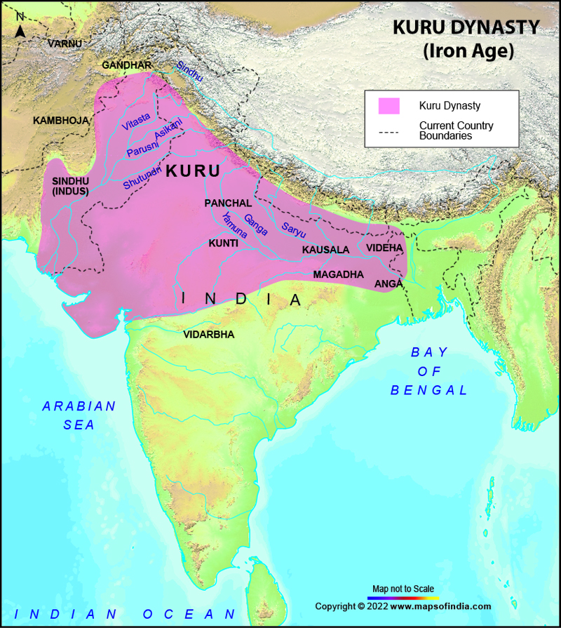 Map of Kuru Dynasty